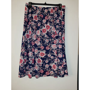 Southern Lady Women's 1X Long Floral Elastic Waist Skirt